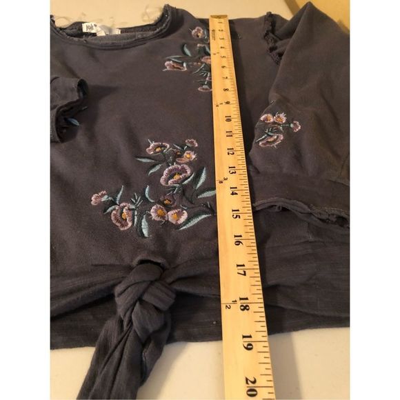 Jolt Embroidered Tie Waist Crop Sweatshirt size M - Picture 7 of 10